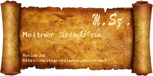 Meitner Szimóna névjegykártya